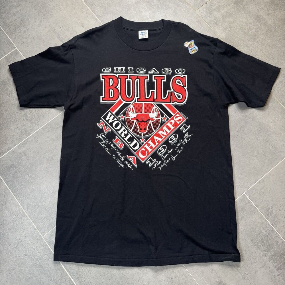 Vintage 1991 Chicago Bulls NBA Finals Champions T-Shirt XL Made in USA